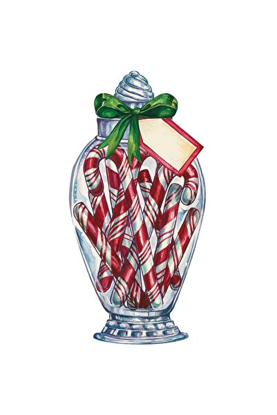 Hester & Cook Decor pentru masă Candy Cane Jar - Pachet de 12