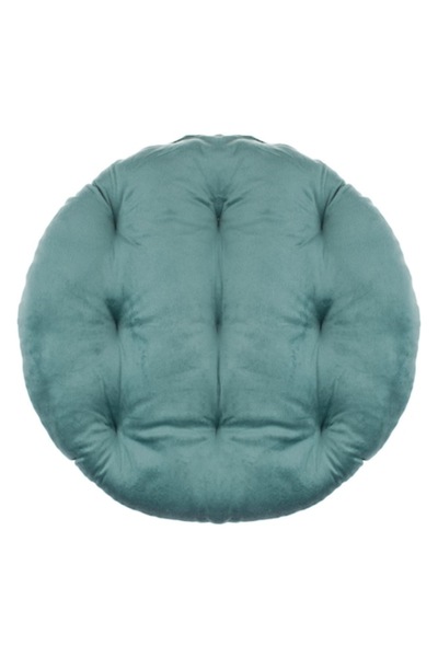SHOPIENS Decorative Round Seat Cushion, Velvet, 40 cm Diameter, Mint Green