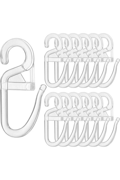 OEM Set 100 hooks, for curtain fastening, plastic, Transparent