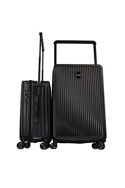 GROUND Ametis 2'li Valiz Seti Orta-Kabin - Siyah - 10737