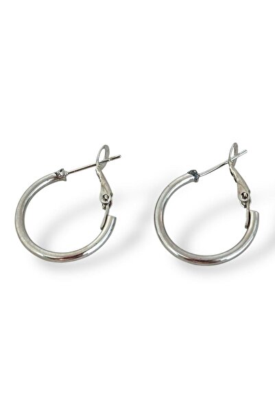 TAKIŞTIR Silver Color Hoop Earrings 20MM (Pair)