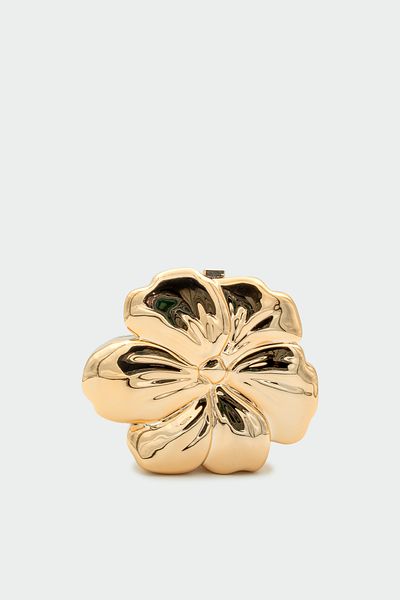 LAMİNTA Geantă de damă metalizată cu model de aur floral