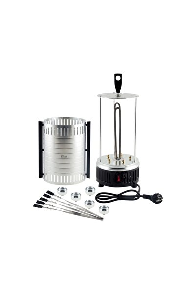 Zilan Grătar vertical, putere 900W, rotație automată, 5 frigărui, argintiu / ZLN 5565