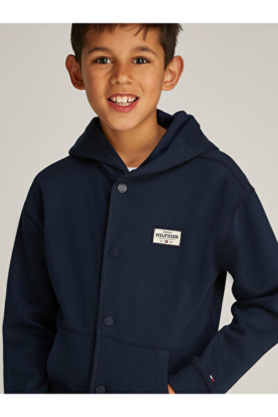 Tommy Hilfiger Boys Dark Night Navy 1985 Collection Snap-Button Hoodie