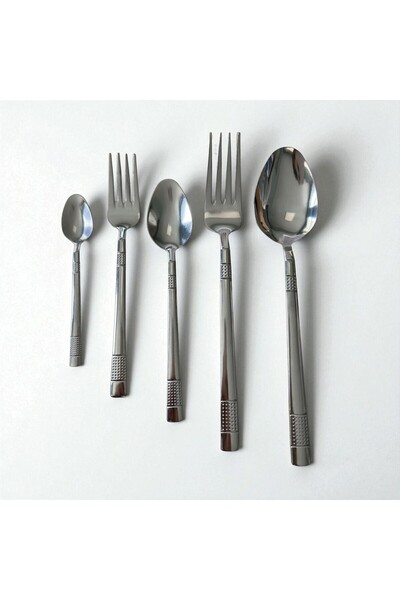 ENASHOP 30 Piece Dot Pattern Stainless Steel Cutlery Set for 6 People 1St Quality