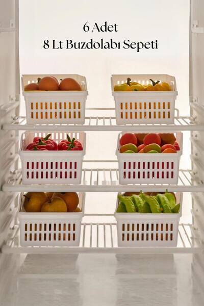 EWs 6-Piece Wide Refrigerator Organizer Organizer Multi-Purpose Cabinet Organizer White 20X30X14 cm