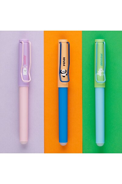 OEM Stilou cu peniță, model Bunny, cerneală termosensibilă albastră, dispozitiv de curățare a peniței, multicolor
