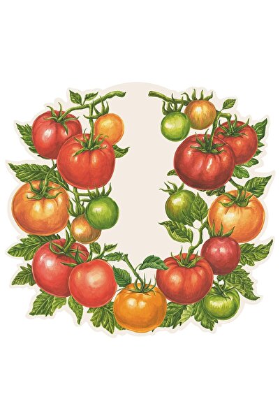 Hester & Cook Set de 12 foi de protecție pentru masă cu design de roșii