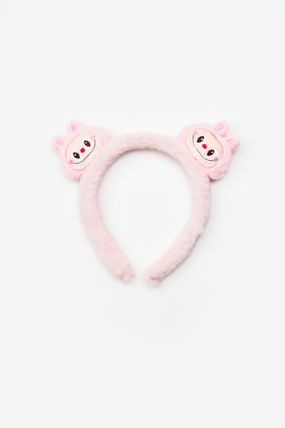 Le Mabelle Girl's Plush Crown with Pink Toy Figure