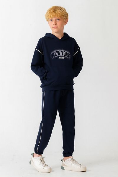 AHENGİM Boys New York Printed Bottom Top Tracksuit Set Ak7886