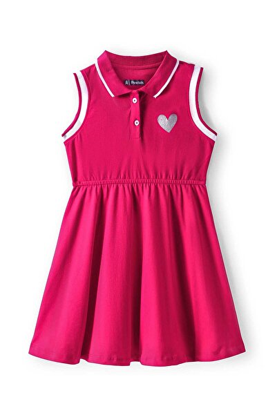 Pine kids 100% Cotton Sleeveless Frock with Collar Neck & Heart Print - Dark ...