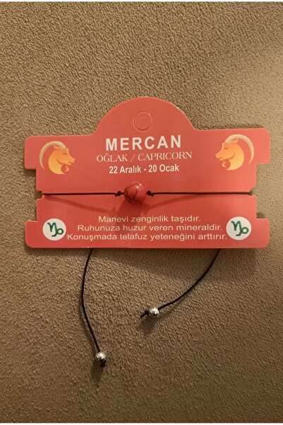 Siyah Kadın Oğlak Burcu Mercan Taşı Kırık Doğaltaş Burç Bilekliği