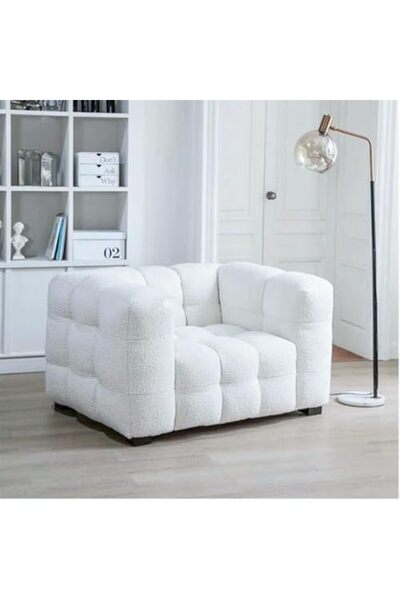 MAPLE HOME DECORATION Luxury Luxe Fleece Fabric Cloud-Shaped Sofa Chair Set - Overstuffed Multifunctional Sofa for Living