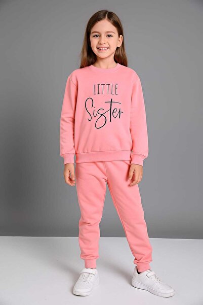 mb kids طقم رياضي للفتيات مكون من خيطين مطبوع عليه Sister