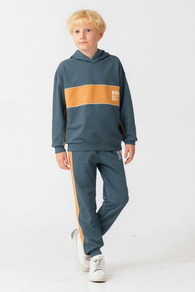 AHENGİM Boys Soul Fater Printed Bottom Top Tracksuit Set Ak7882