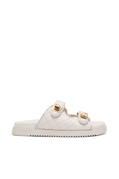 Steve Madden Womens Schmona-Cn Beige Flat Sandals