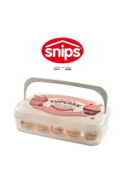 Snips 14-Cupcake Holder with Reversible Tray & Handle – 7L, Made in Italy
