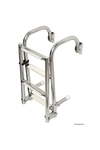 OSCULATI Folding Ladder with 5 Steps, Stainless Steel with Fixing Arms
