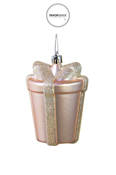Dekorsende Christmas Ornament Glittery Matte Gift Pack 2 Rose 10 cm
