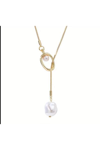 STEELVA Stylish Minimalist Long Layered Alloy Gold Necklace