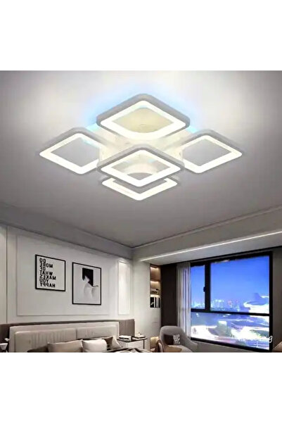 LED CONCEPT Lustra LED cu 3 tipuri de lumina + RGB si telecomanda, alba, patr...