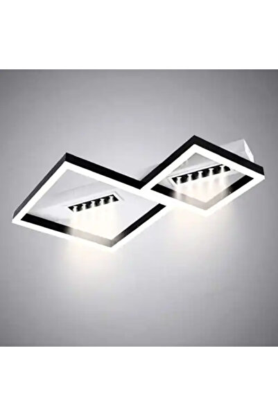 LED CONCEPT Lustra LED cu 3 tipuri de lumina si telecomanda, neagra, patrata,...