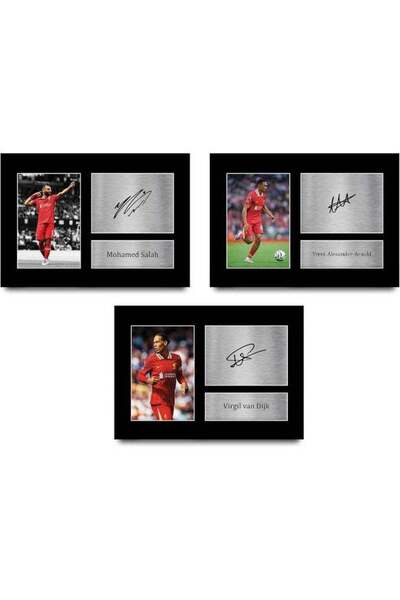 Emoda home Trove HWC Trading صلاح وألكسندر أرنولد وفان دايك ليفربول هدايا مطبوعة صور موقعة بخط اليد لـ