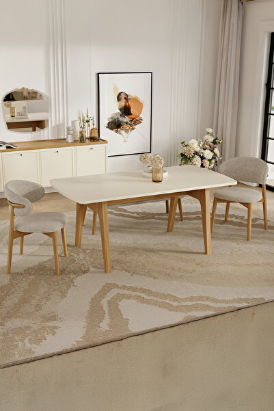 Enza Home Marsana Dokuma Kumaş Sandalye - Bej