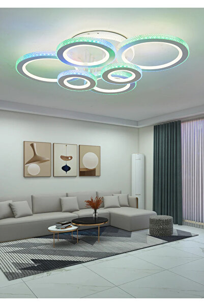 LED CONCEPT LED chandelier with 3 types of light + RGB and remote control, 172W, dimmable, white