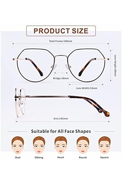 Baytion Blue Light Blocking Glasses, Polygonal Computer Game Glasses for Women, Fashionable Computer