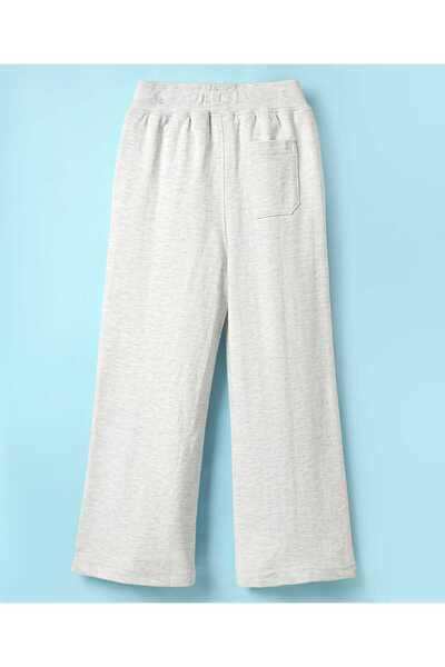 Pine kids Cotton Knit Full Length Solid Lounge Pant - Light Grey
