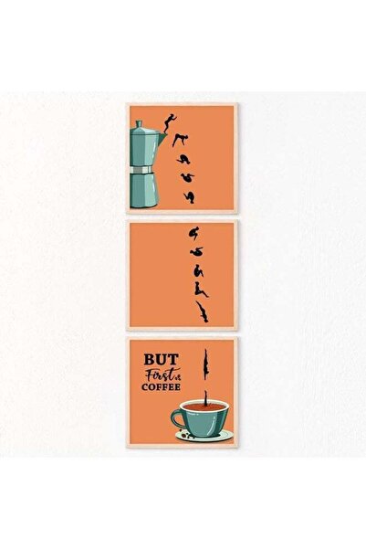Emoda home Trove SAGUEYU With Frame But First Coffee Wall Art Decor for Kitch...