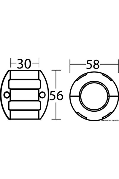 OSCULATI Zinc Anode with DPH/DPR Axle