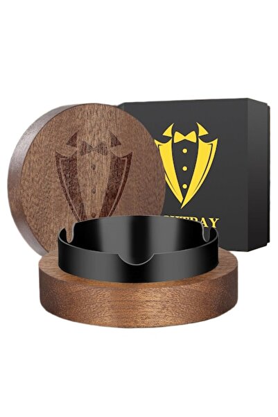 ASHTRAY Lemn cu capac, rezistent la vânt, multicolor, 10 x 3 cm