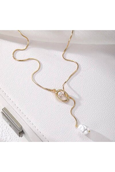 STEELVA Şık Minimalist Uzun Katmanlı Alaşım Gold Kolye