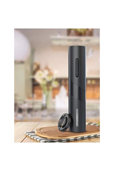 verk group Electric corkscrew, 4 in 1 set with foil cutter, wine aerator, stopper, black, usb