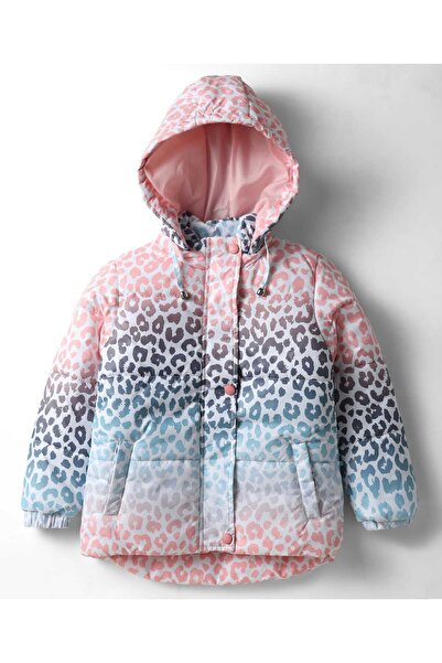 Primo Gino Girls Full Sleeve All Over Ombre Printed Puffer Quilted Jackets wi...