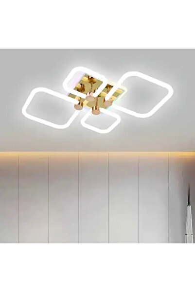 LED CONCEPT LED chandelier with 3 types of light + RGB and remote control, white, asymmetrical, 42W, dimmable, 69x53x16cm