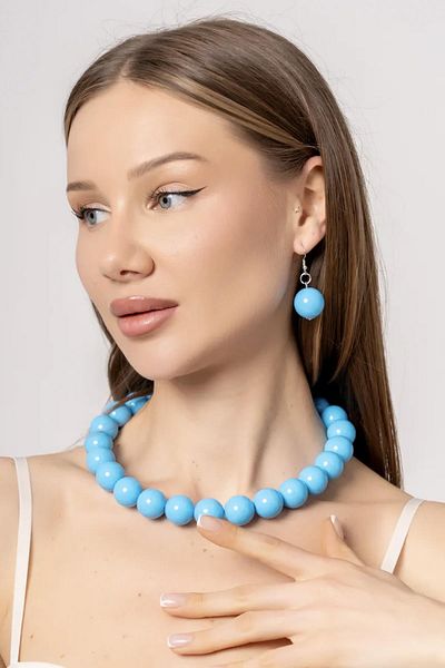 New Obsessions Large Beaded Necklace Earring Set - 20mm Beaded