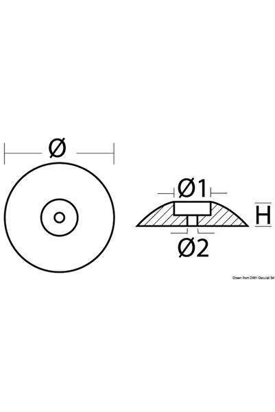 OSCULATI Anod sacrificial cu montare cu șurub, diametru 110 mm, aluminiu