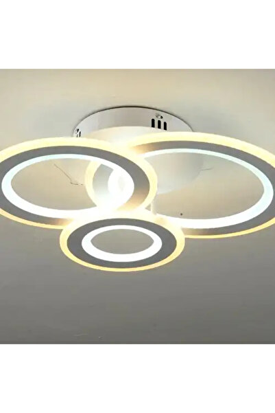 LED CONCEPT LED chandelier with 3 types of light and remote control, white, round, 178W, dimmable, 50x40x12cm