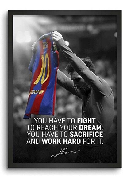 Emoda home Trove ملصق فني مؤطر لديكور الحائط من ليونيل ميسي برشلونة