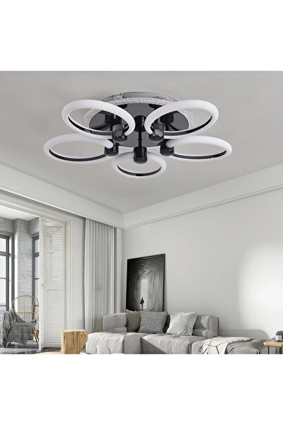 LED CONCEPT LED chandelier with 3 types of light + RGB and remote control, 136W, black