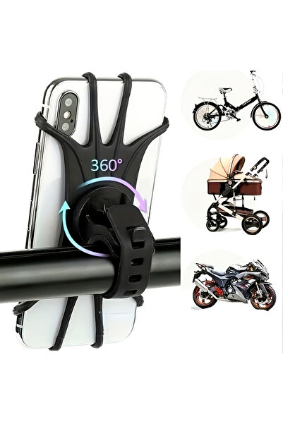 FIXATO Suport universal pentru telefon, rotativ la 360°, montare pe ghidon, c...