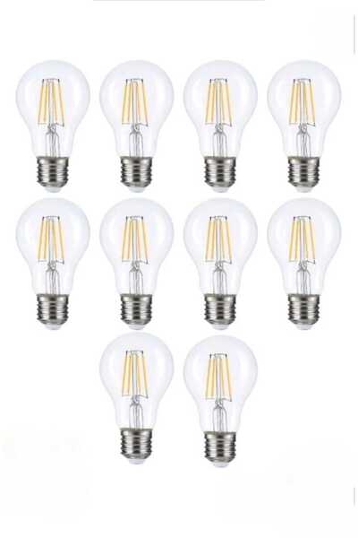 Edison 10lu Rustik A60 Led Filament Ampul E27 Gün Işığı Aydınlatma Ampulü Led Ampul ( Yüksek Işık Gücü)