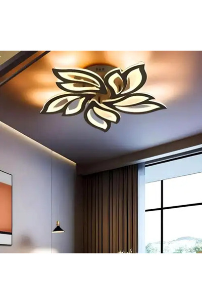 LED CONCEPT Lustra LED cu 3 tipuri de lumina si telecomanda, neagra, asimetri...