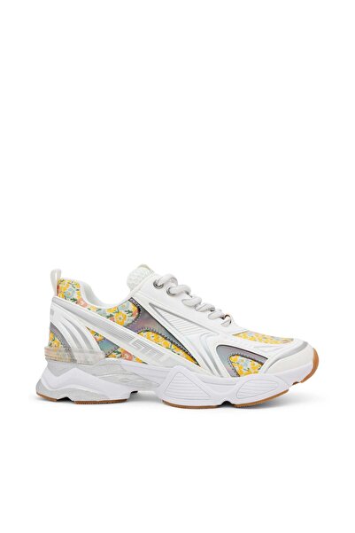 Steve Madden Womens Speedster-E Yellow Floral Women'S Sneakers