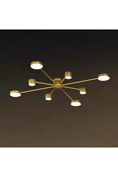 LED CONCEPT Lustra LED cu 3 tipuri de lumina si telecomanda, aurie, asimetric...