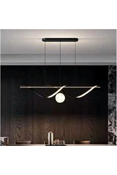 LED CONCEPT Lustra LED cu 3 tipuri de lumina si telecomanda, neagra, liniara,...