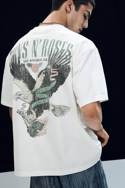 ACTIVE MODA - Honda Printed Cotton Oversize T-Shirt Large Size